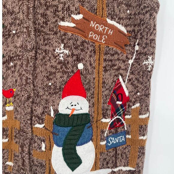 Bobbie Brooks Christmas Snowman Vest Sz 14/16W Cardinal Ugly Holiday Kitsch - Picture 3 of 10